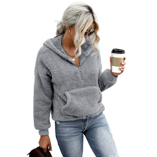 Chaqueta de Mujer Otoño Invierno Colores Sólidos con Cierre - Image 3