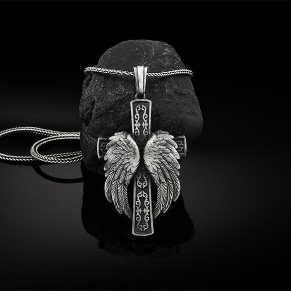 Collar Vintage para Hombre con Dije de Alas
