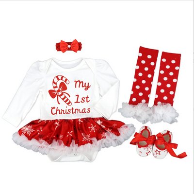 Zapatos Navideños para Bebé Recién Nacido con Vestido de Manga Larga - Image 11