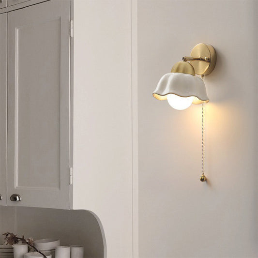 Lámpara de Pared Cerámica Retro Floral para Dormitorio y Pasillos - Image 2