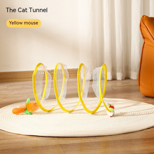 Túnel Plegable para Gatos con Juguete Ratón - Juguete Interactivo S Type - Image 7