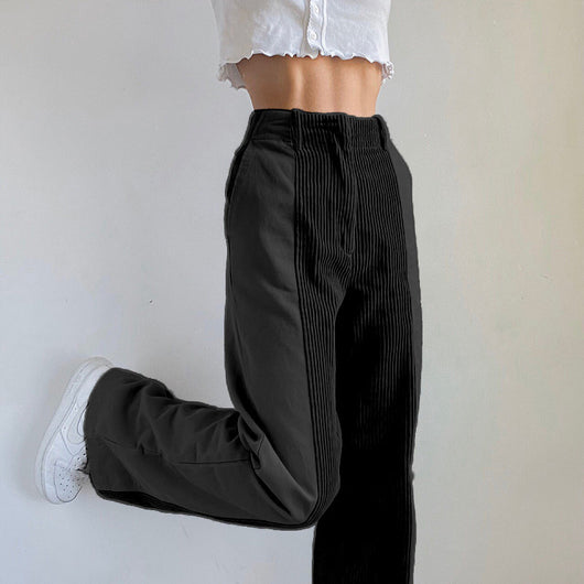 Pantalones Rectos Anchos con Bloques de Color - Casual y Versátil - Image 4
