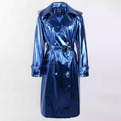 Impermeable Brillante de Cuero Patentado Largo - Image 5
