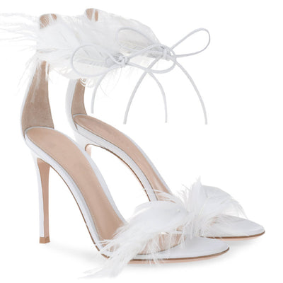 Tacones Stiletto con Tiras de Plumas - Elegancia y Sofisticación - Image 6