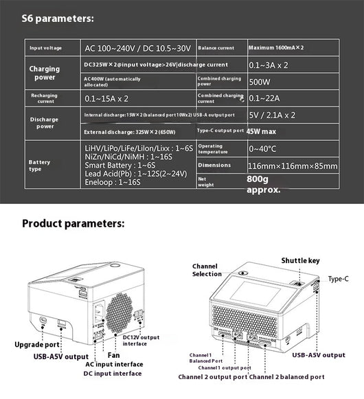Cargador Inteligente HOTA S6 para Baterías Lipo 1-6S - Image 11