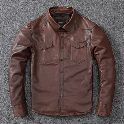 Camisa de Cuero Genuino Oveja para Hombre - Image 29
