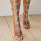 Sandalias Romanas Transparentes Talla Grande con Hebilla Hueca