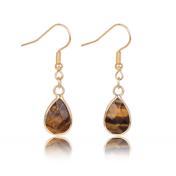 Aretes Colgantes de Piedra Gota de Agua - Diseño Versátil para Mujer