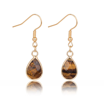 Aretes Colgantes de Piedra Gota de Agua - Diseño Versátil para Mujer - Image 2