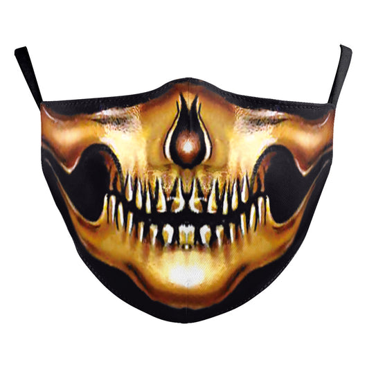 Black ear hook dust mask with white spiderweb pattern and small red spiders, perfect for Halloween. - Image 26