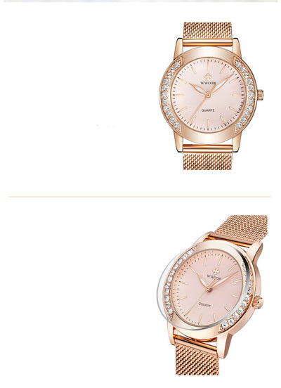 Reloj de Cuarzo para Mujer con Malla Metálica y Cristales Brillantes - Image 7