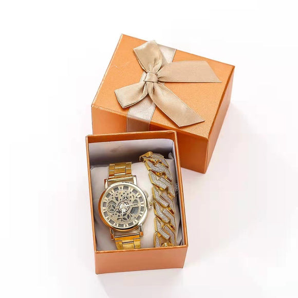 Reloj Mecánico de Acero Inoxidable con Esfera Transparente