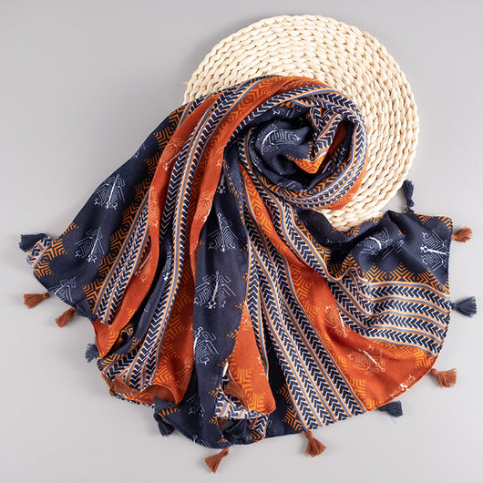 Rebozo Étnico Oversized Protector Solar Dual-uso Versátil - Image 8