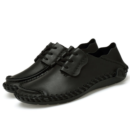 Zapatos Casuales de Cuero para Hombre con Cordones y Punta Redonda - Image 11