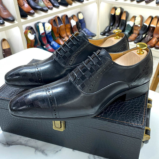 Zapatos de Cuero Marrón y Negro para Negocios Casuales - Image 2