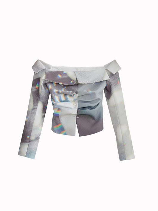 Blusa Diseñadora para Mujer con Estampado de Luz y Sombra - Image 8