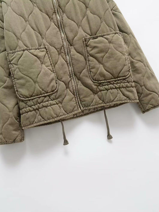 Abrigo de Algodón Liso para Otoño-Invierno con Cordones Ajustables - Image 14