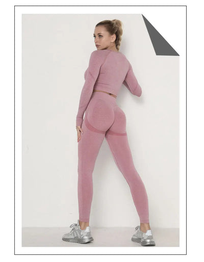 Traje de Yoga Largo Ajustado de Cintura Alta con Manga Larga - Image 34