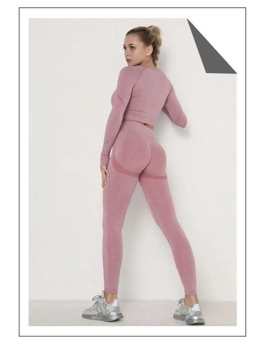 Traje de Yoga Largo Ajustado de Cintura Alta con Manga Larga - Image 34