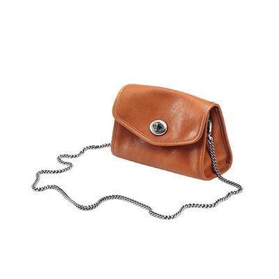Bolso Mensajero de Cuero con Cadena para Mujer - Image 4