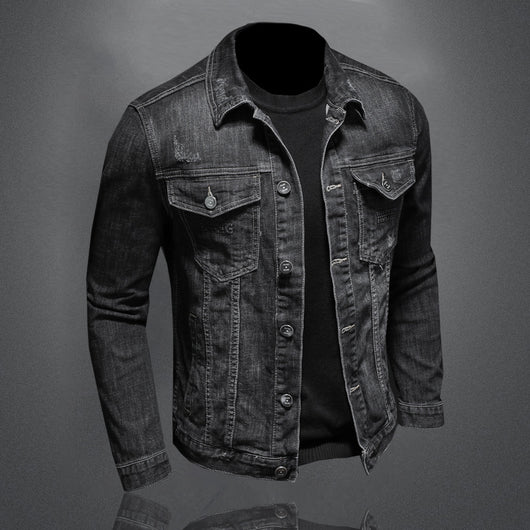 Camisa Denim Slim Fit Retro para Hombre - Image 9