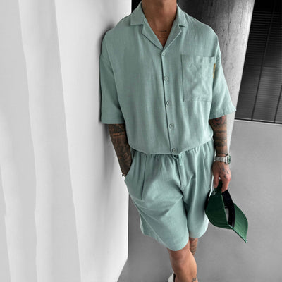Conjunto Casual Polo con Bolsillo y Shorts Sueltos - Image 4
