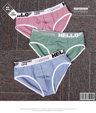 Calzoncillos Tipo Slip Rayas Algodón Hombre Cintura Baja Transpirables - Image 13