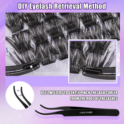 Kit Completo de Pestañas Postizas Segmentadas con Adhesivo Doble - Image 4