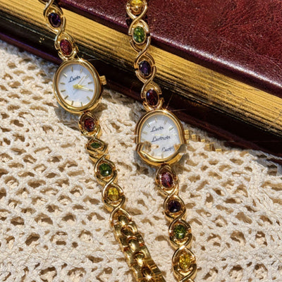 Reloj Elegante para Mujer con Gemas Arcoíris y Diseño Vintage - Image 13