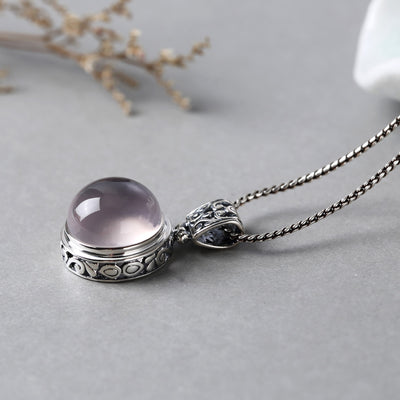 Collar de Plata S925 con Cuarzo Rosa Natural para Mujer - Image 5