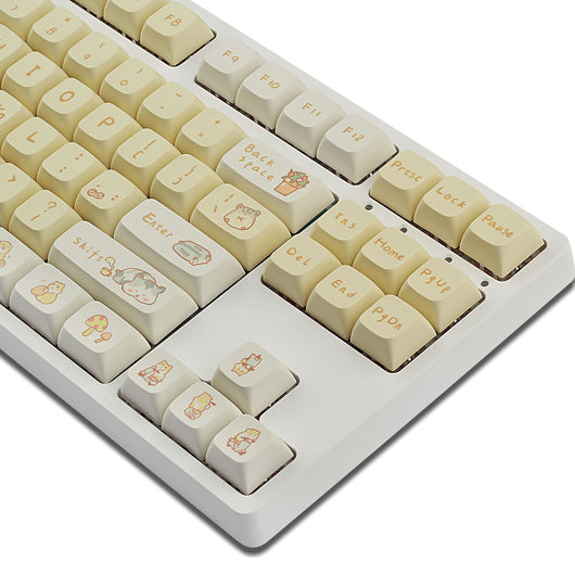Keycaps Mecánicos Custard Cute - Compatible 68, 75, 98, 100 Teclas - Image 12