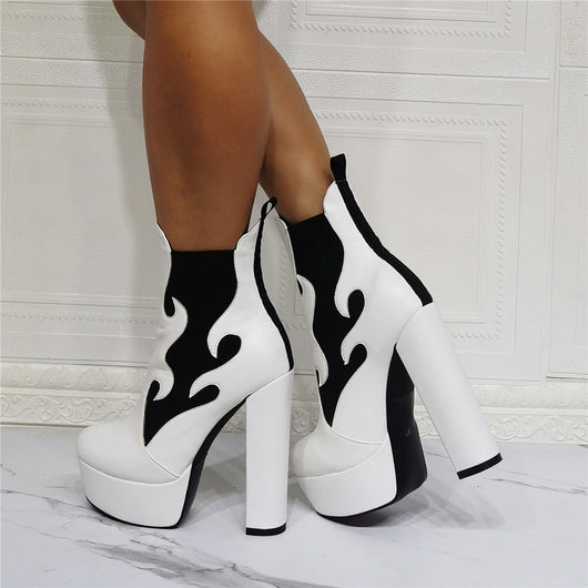 Botas Cortas de Plataforma y Tacón Grueso para Mujer - Tallas Grandes - Image 8