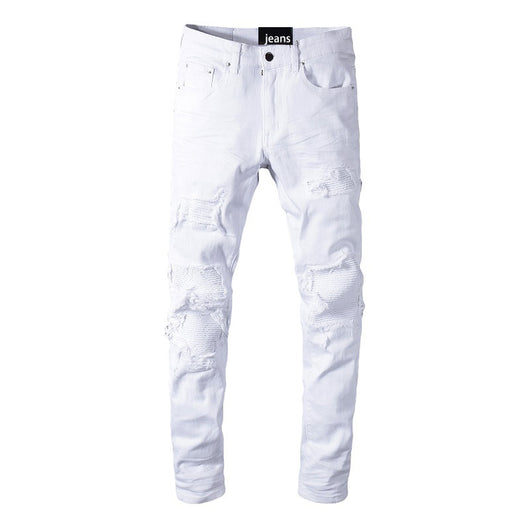 Jeans Slim Rotos de Moda para Hombre con Parches - Image 7