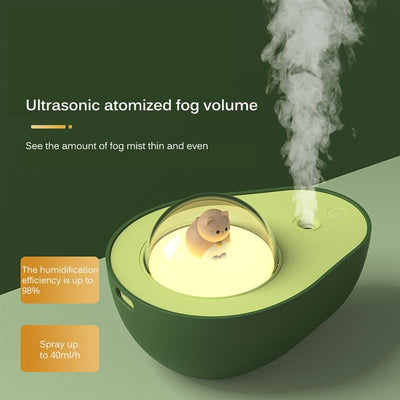 Humidificador Portátil Aguacate USB con Luz Nocturna y Difusor de Niebla - Image 3