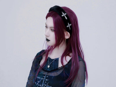 Pasador de Moño Punk Hecho a Mano Negro Estilo Amor Dulce - Image 14
