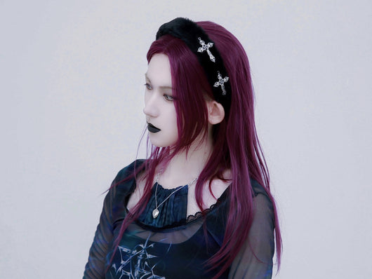 Pasador de Moño Punk Hecho a Mano Negro Estilo Amor Dulce - Image 14