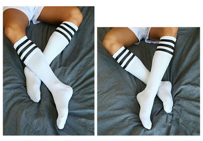 Calcetines Largos Rayados hasta la Rodilla con Puño Acanalado - Image 4