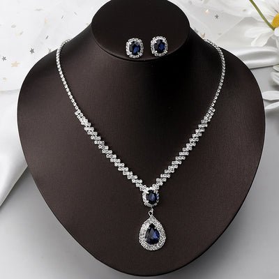 Conjunto de Collar y Aretes de Diamantes Completos Temperament - Image 7
