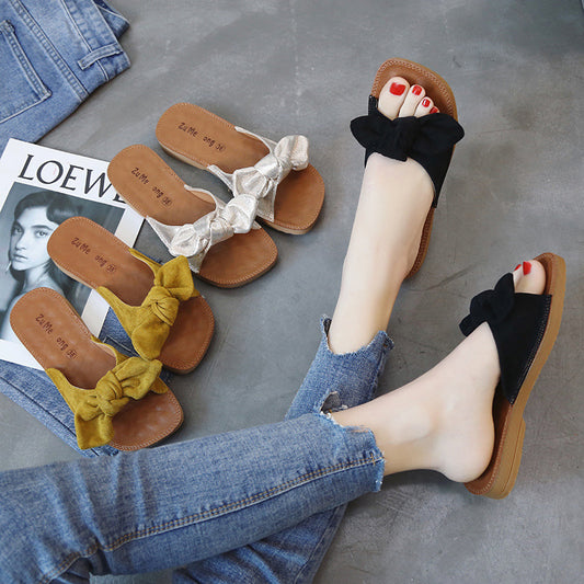 Pantuflas Escolares con Moño Verano - Diseño Casual y Cómodo