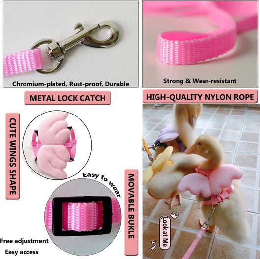 Arnés Ajustable con Alas y Cuerda de Tracción para Aves de Corral y Mascotas Pequeñas - Image 3