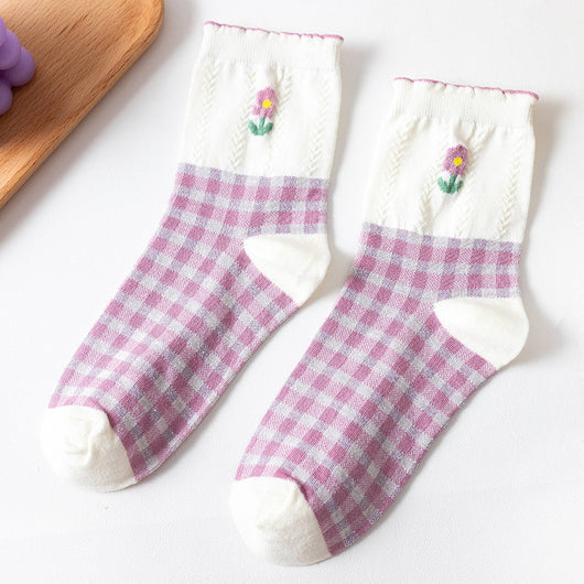 Calcetines Tobilleros para Mujer con Encaje Floral - Primavera y Verano - Image 11