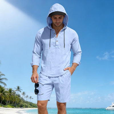 Traje de Lino Hombre Suelto y Transpirable - Image 13