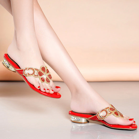 Chanclas Planas con Rhinestones en la Punta - Image 8