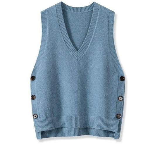 Chaleco Tejido Retro V-Cuello para Mujer - Estilo Europeo Primavera Otoño - Image 9