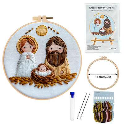 Kit de Bordado Vintage - Cruz Jesús Artesanal DIY - Image 2