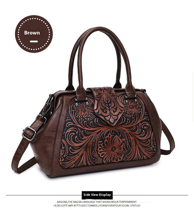 Bolso de Cuero Artesanal Tallado para Mujer con Diseño Asimétrico - Image 25