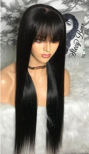 Peluca con Flequillo Estilo Europeo y Americano - Cabello Natural Mecanismo Completo - Image 12