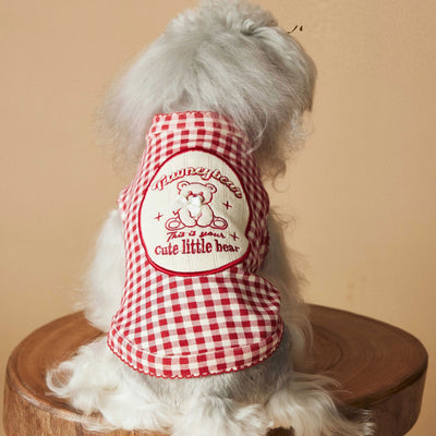 Chaleco Escocés sin Mangas para Perro Maltés y Schnauzer Teddy en Rojo - Image 5