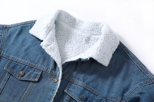Chaqueta Vaquera Forrada en Lana para Invierno - Abrigo Bomber Cálido para Mujer - Image 9