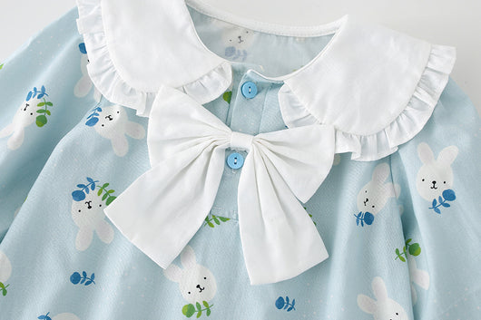 Vestido Enterizo Azul con Mangas Largas para Niñas - Image 13
